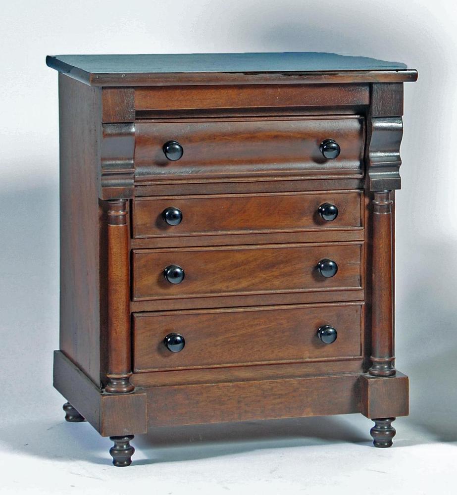 A VICTORIAN MAHOGANY MINIATURE CHEST Image