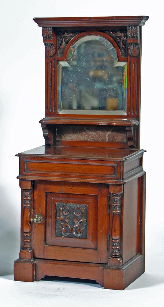 A VICTORIAN WALNUT MINIATURE CABINET Image