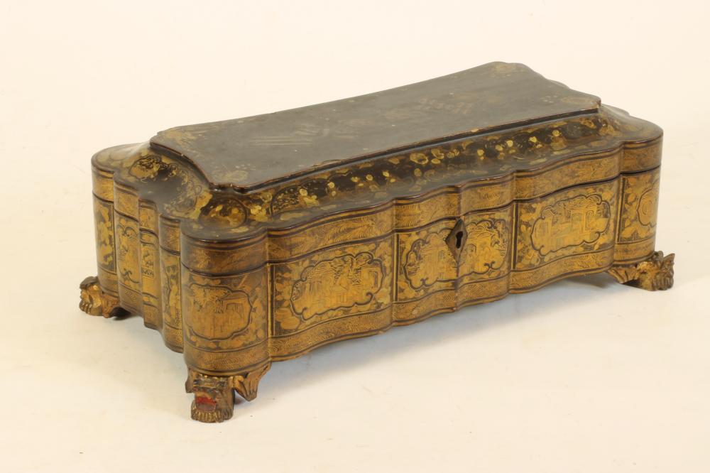 A CHINESE EXPORT LACQUER GAMING BOX Image