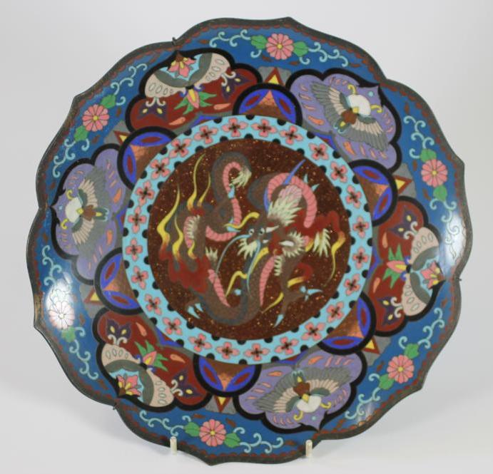 A CHINESE CLOISONNE ENAMEL PLAQUE Image
