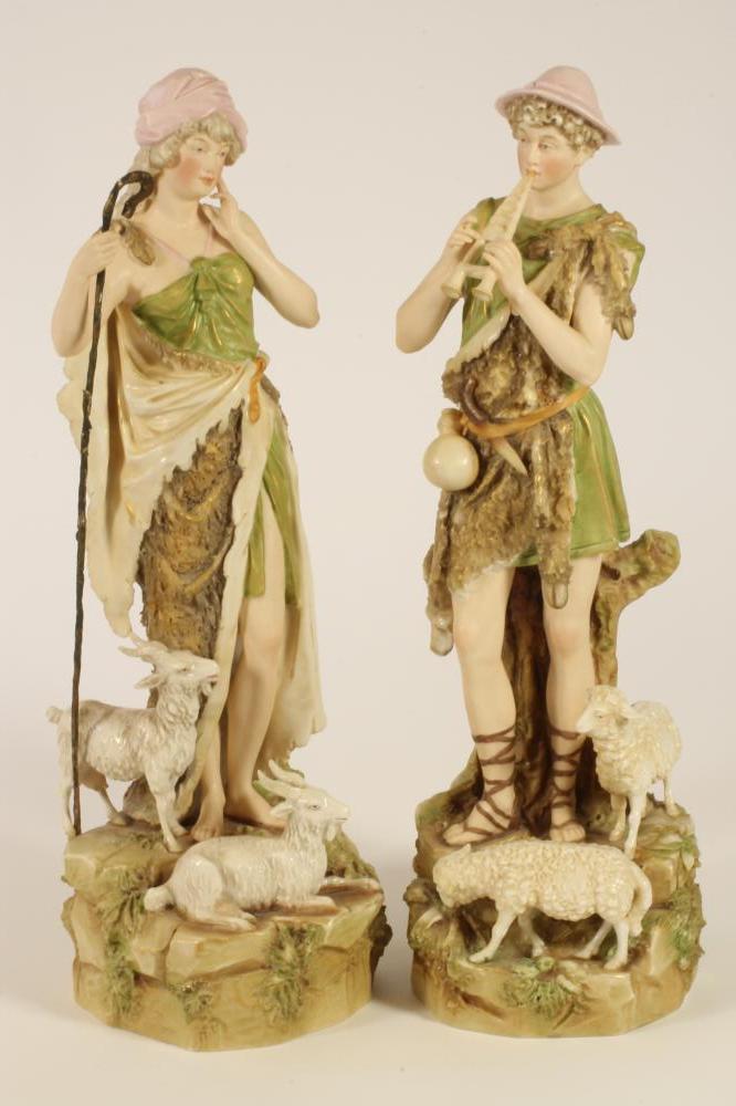 A PAIR OF ROYAL DUX PORCELAIN FIGURES Image