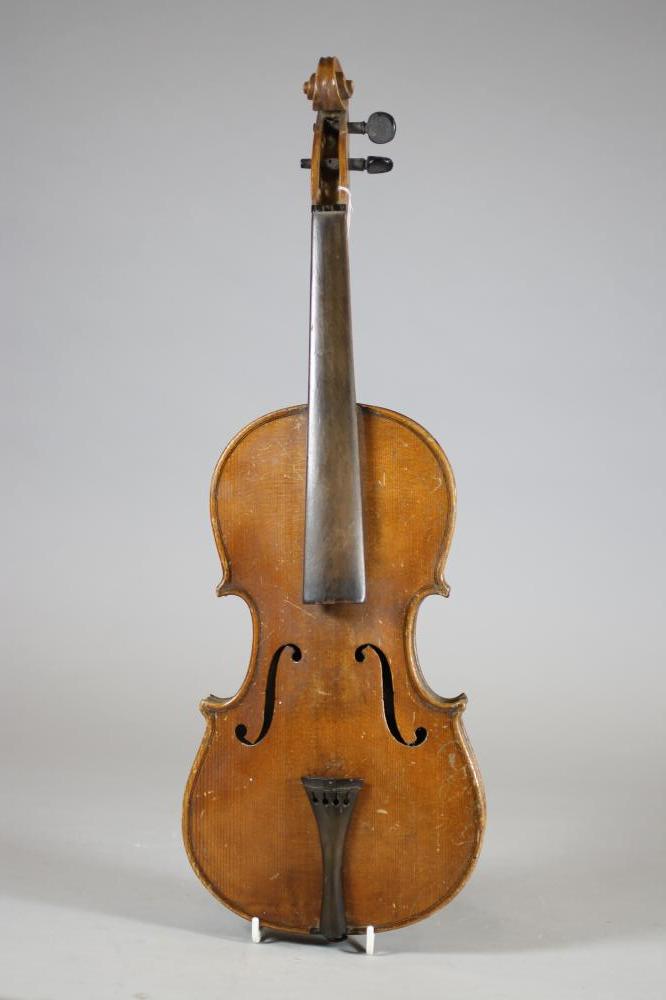A VIOLIN with a 13 1/4" one piece back Image