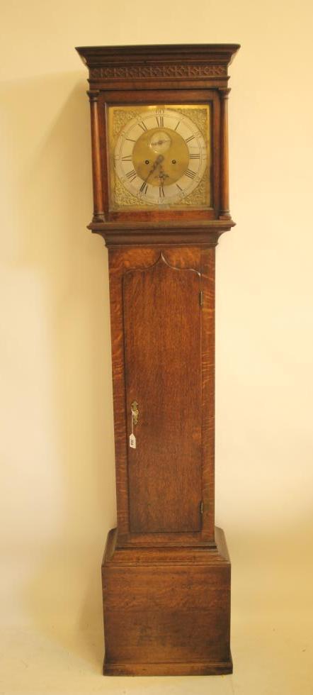 AN OAK LONGCASE CLOCK signed John Agar York Image