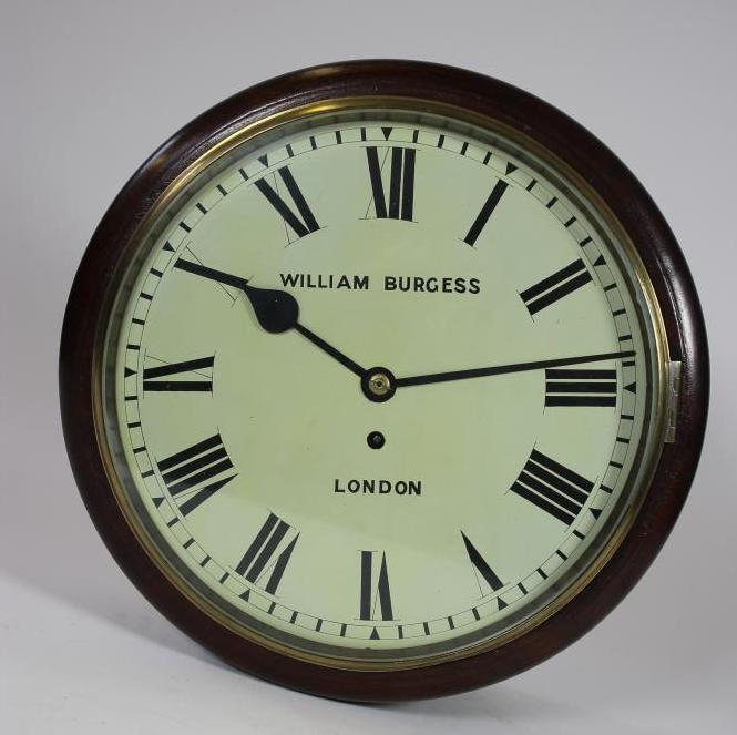 A MAHOGANY CASED WALL CLOCK signed William Burgess Image