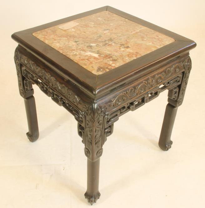A CHINESE PADOUK WOOD STAND Image