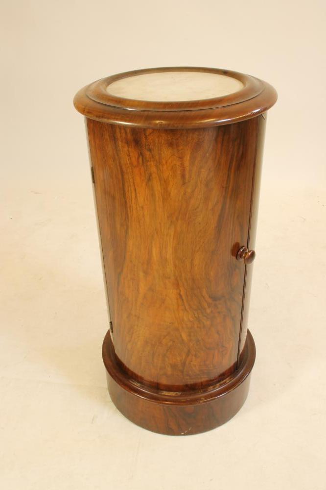 A VICTORIAN WALNUT POT CUPBOARD of cylindrical form Image