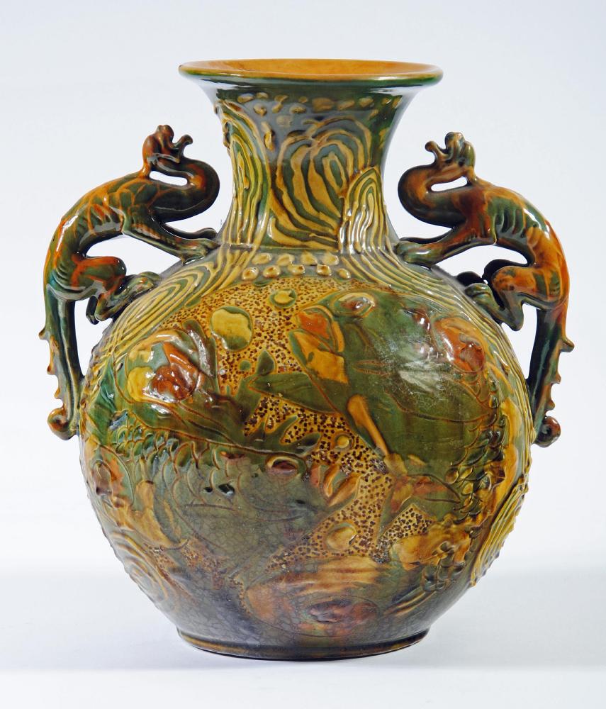 A CHARLES BRANNAM BARUM POTTERY VASE Image