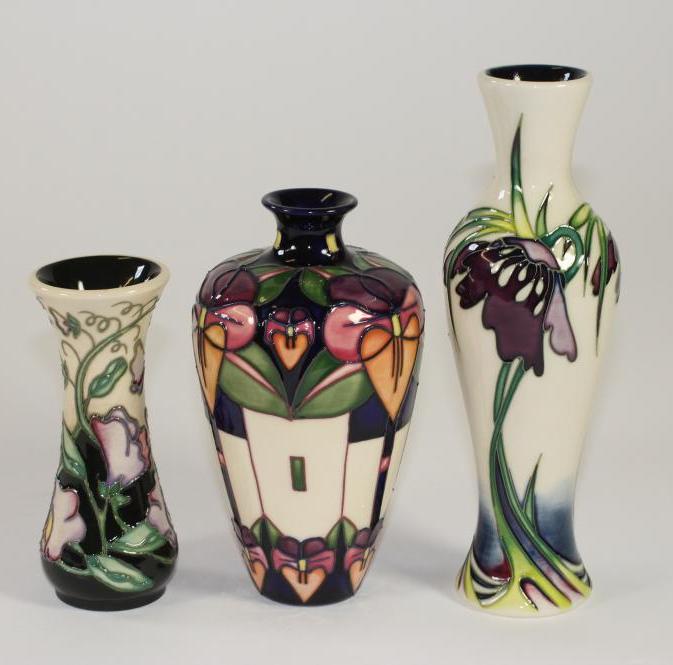 THREE MOORCROFT POTTERY VASES Image