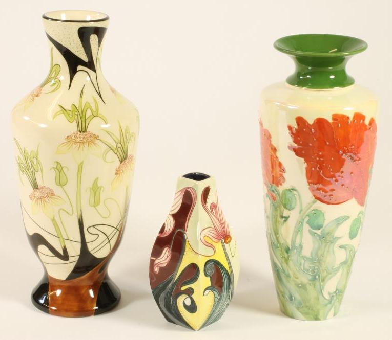 TWO BLACK RYDEN POTTERY VASES Image