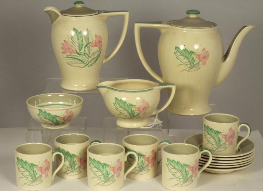 A SUSIE COOPER COMPOSITE REX SHAPED COFFEE SERVICE Image