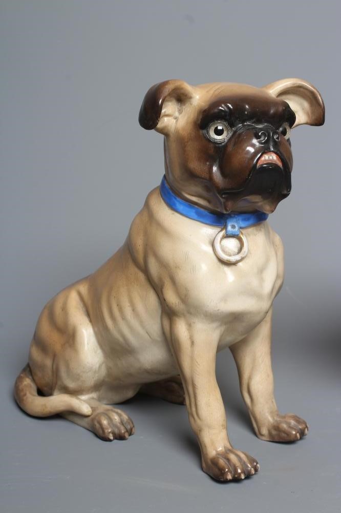 TWO ERNST BOHNE SOHNE PORCELAIN PUG DOGS Image