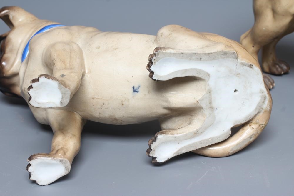 TWO ERNST BOHNE SOHNE PORCELAIN PUG DOGS Image