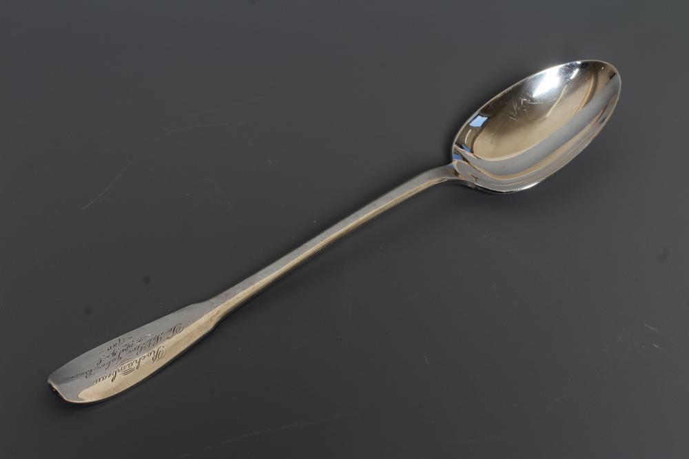 A GORHAM EPNS REPLICA BASTING SPOON, stamped Rochambeau1789, 12 1/2" long (Est. plus 24% premium Image