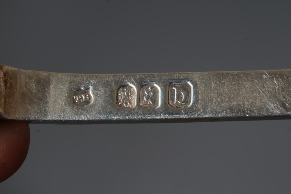 A LATE VICTORIAN BRITANNIA STANDARD SILVER DOG NOSE RAT TAIL PATTERN SPOON by Thomas Bradbury, Image