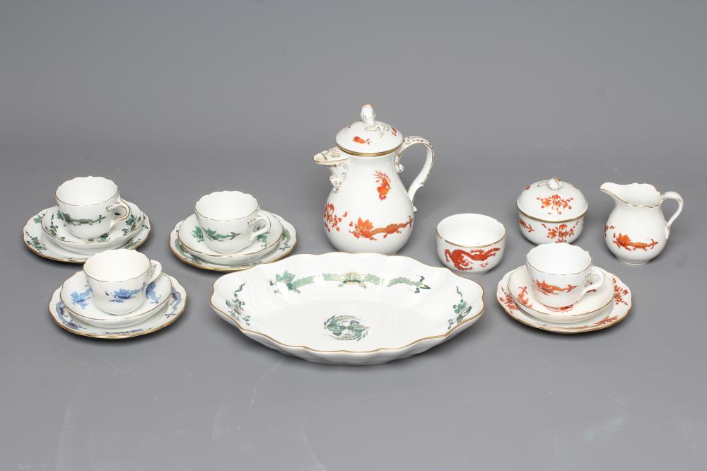 A COLLECTION OF MEISSEN DRAGON PATTERN PORCELAIN Image