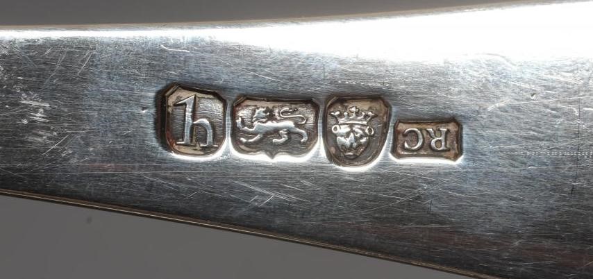 A GEORGE III SILVER OLD ENGLISH PATTERN SOUP LADLE by Richard Crossley, London 1783, with shell Image