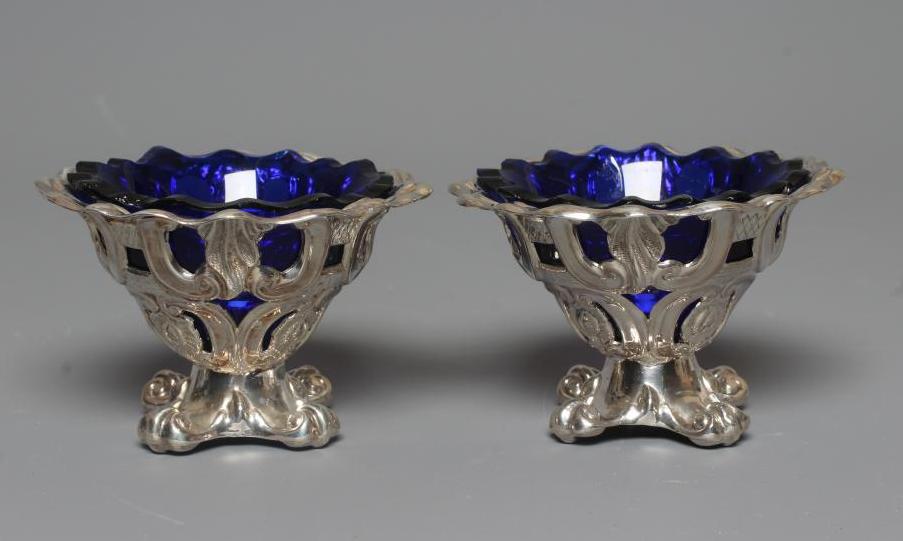 A PAIR OF EARLY VICTORIAN SILVER SALTS by Joseph Rodgers & Sons Image