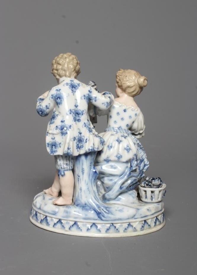 A MEISSEN PORCELAIN GROUP ALLEGORICAL OF SUMMER AFTER JOHANN CARL SCHÖNHEIT modelled as two young Image