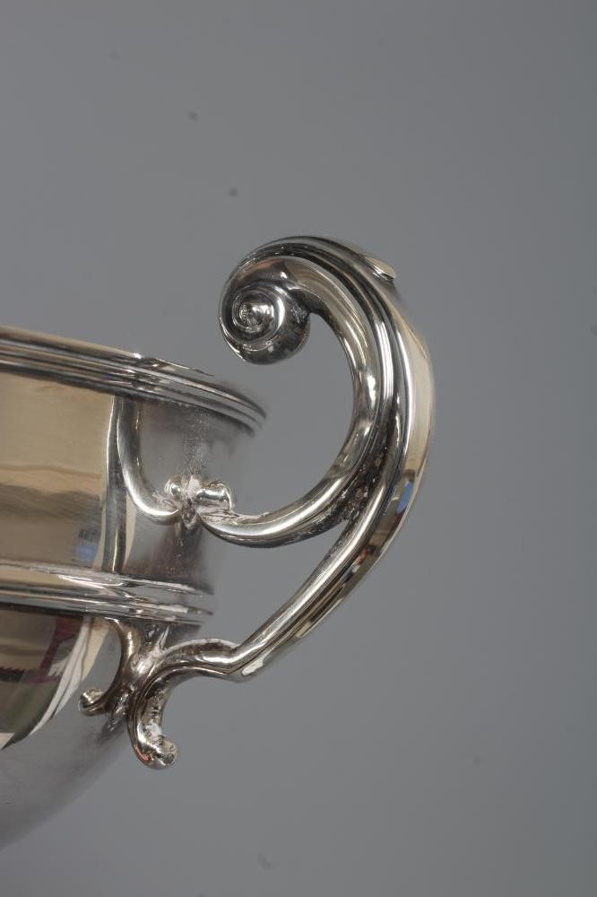 AN EDWARDIAN SILVER SMALL TROPHY ROSE BOWL Image