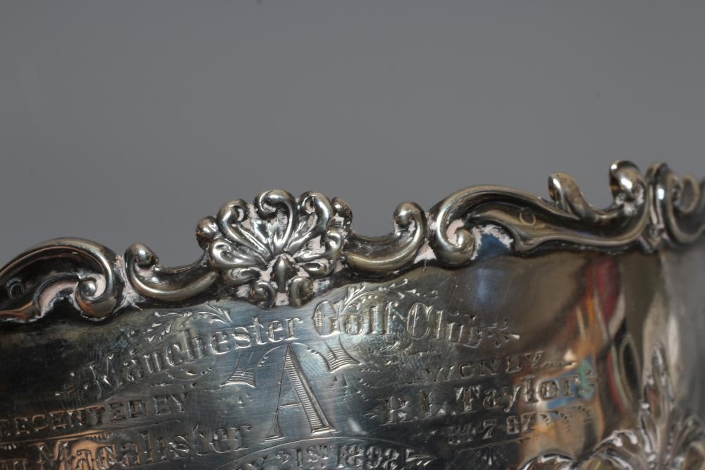 A LATE VICTORIAN SILVER SMALL TROPHY ROSE BOWL by Walker & Hall Image