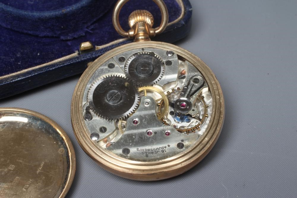 A 9CT GOLD TOP WIND POCKET WATCH Image
