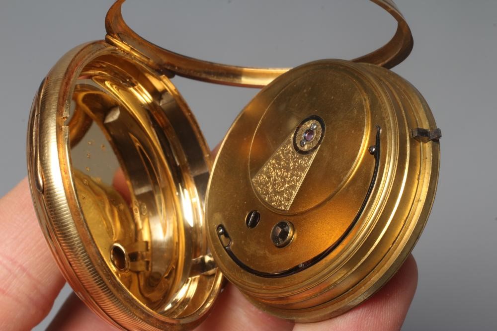 A VICTORIAN 18CT GOLD KEY WIND POCKET WATCH BY EDWIN FLINN Image