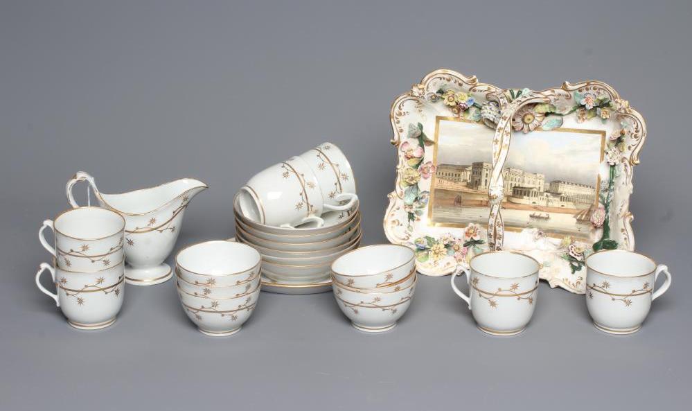 A NEWHALL PORCELAIN TEA AND COFFEE SERVICE gilded with pattern number 52 Image
