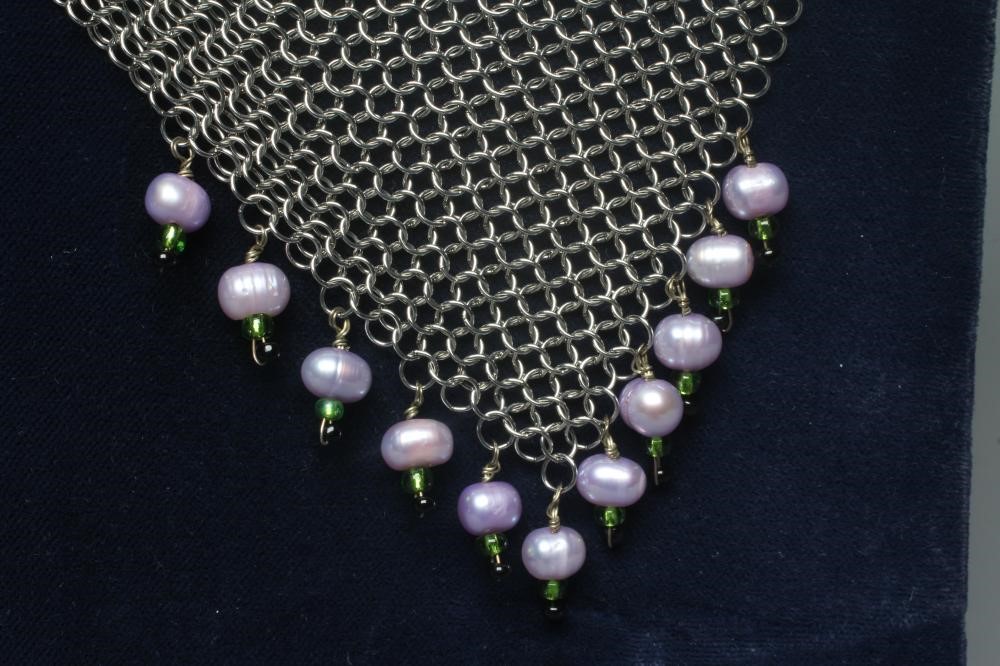 A MODERN SILVER CHAINMAIL 'SCARF' NECKLACE by Hamilton & Inches Image