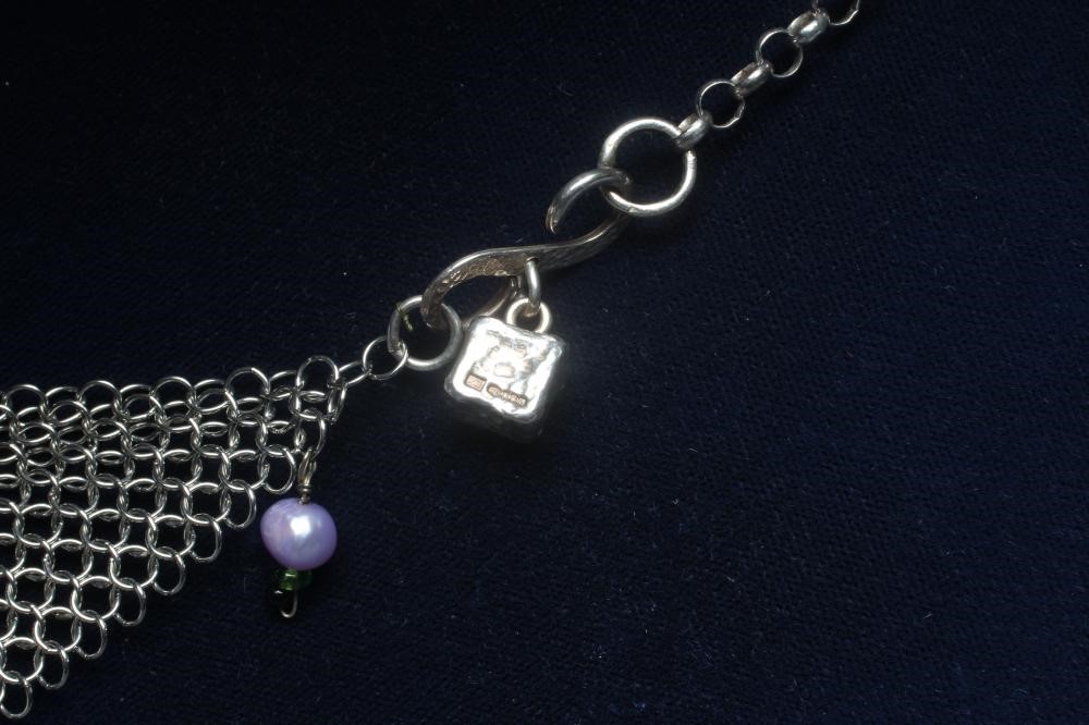 A MODERN SILVER CHAINMAIL 'SCARF' NECKLACE by Hamilton & Inches Image