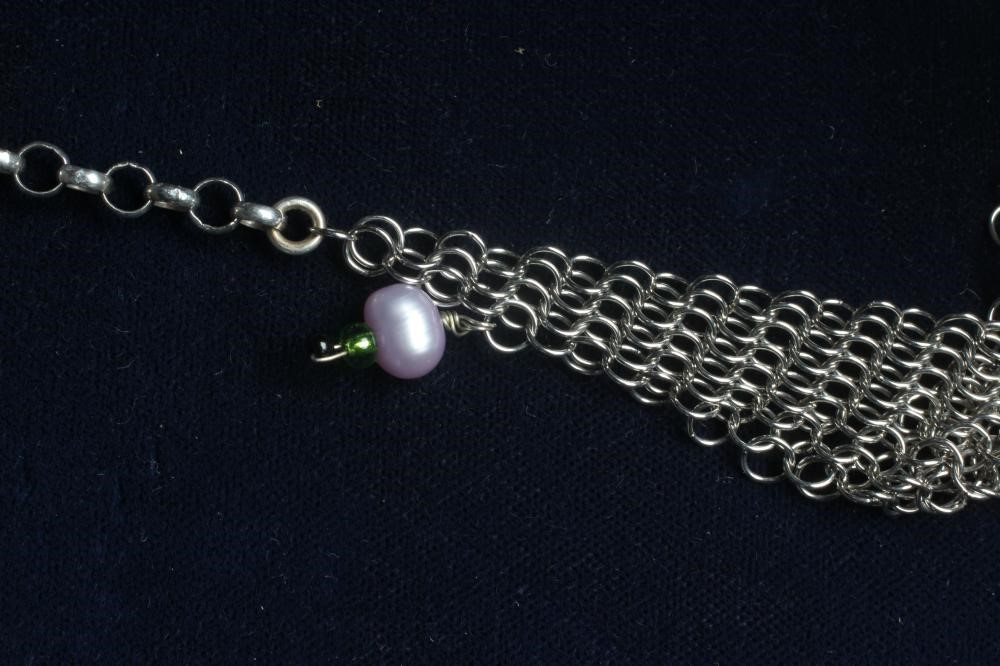 A MODERN SILVER CHAINMAIL 'SCARF' NECKLACE by Hamilton & Inches Image