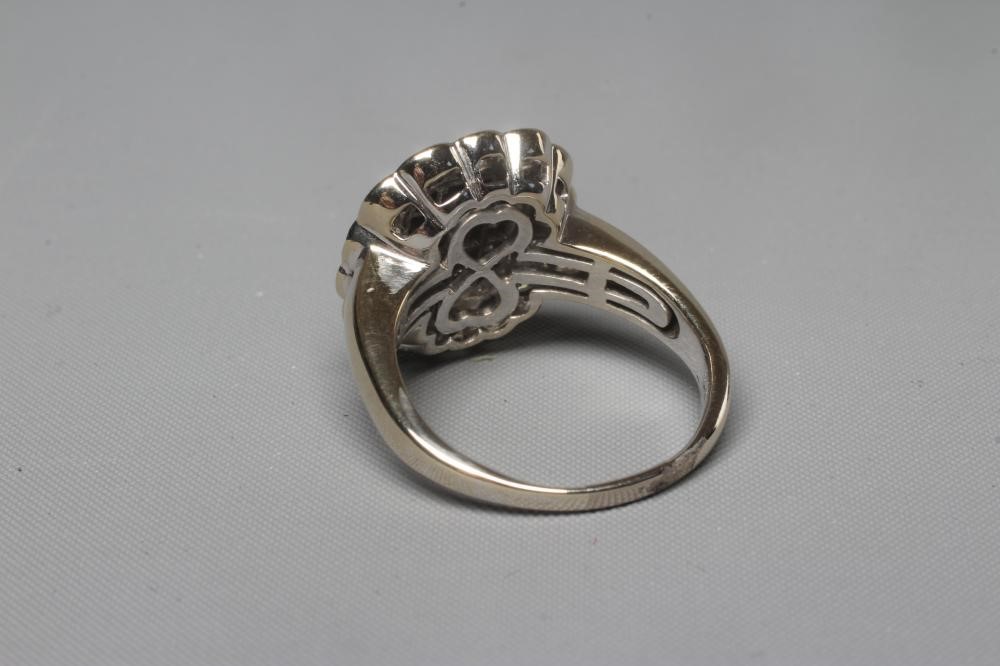 A DIAMOND CLUSTER PLAQUE RING Image