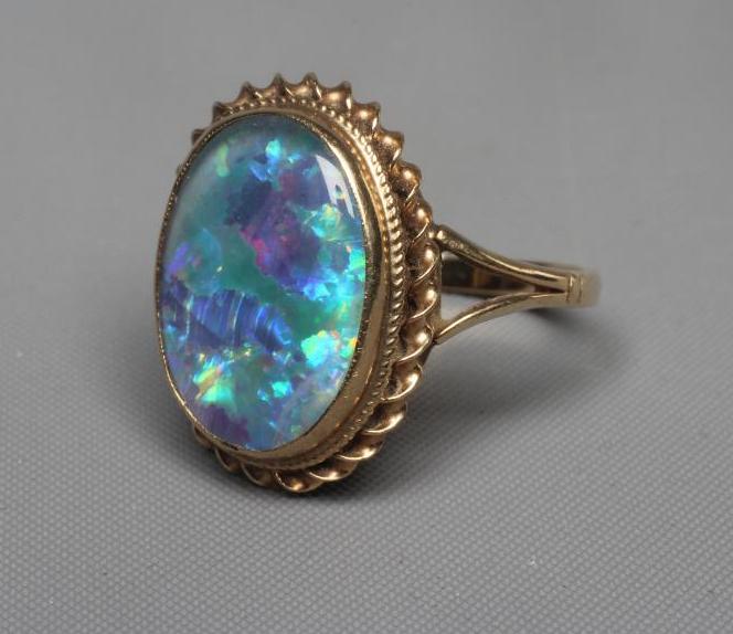 A BLACK OPAL DRESS RING Image