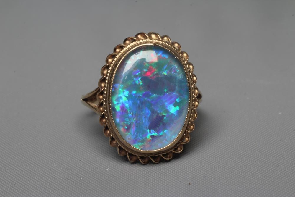 A BLACK OPAL DRESS RING Image