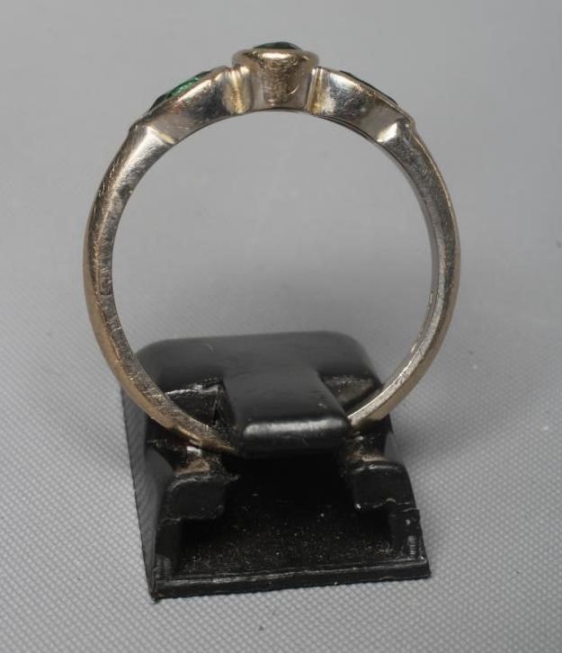 A THREE STONE TOURMALINE RING Image