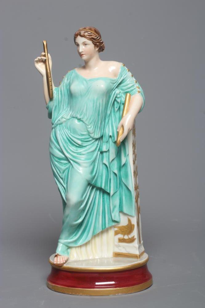 A VICTORIAN ROYAL WORCESTER PORCELAIN FIGURE modelled as a classical maiden Image