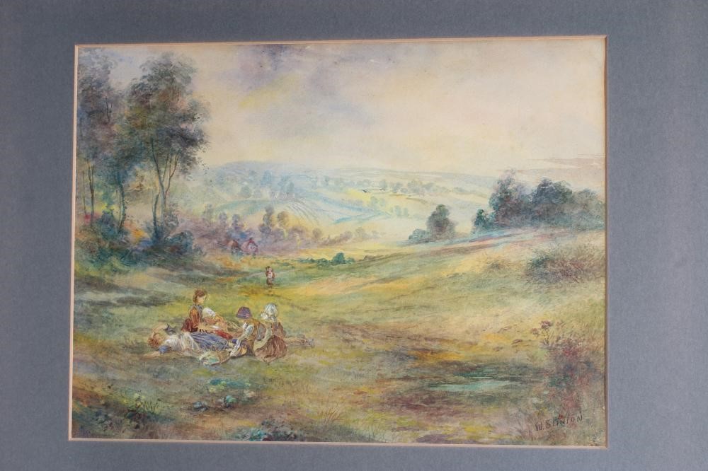 WALTER STINTON Moorlands with a carter and his family and dog in a horse drawn cart Image