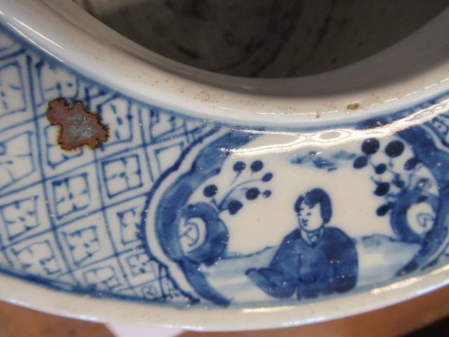 A CHINESE PORCELAIN CYLINDRICAL LARGE VASE painted in underglaze blue with a continuous scene of Image