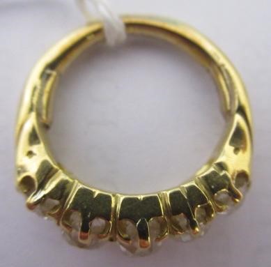 A FIVE STONE DIAMOND HALF HOOP RING, the old cut stones each of approximately 0.25cts, all claw set Image