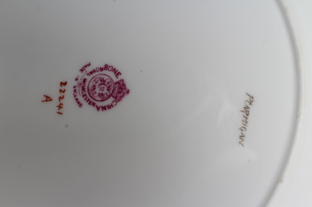 JAMES STINTON - TWO ROYAL WORCESTER PORCELAIN CABINET PLATES centrally painted with landscape Image