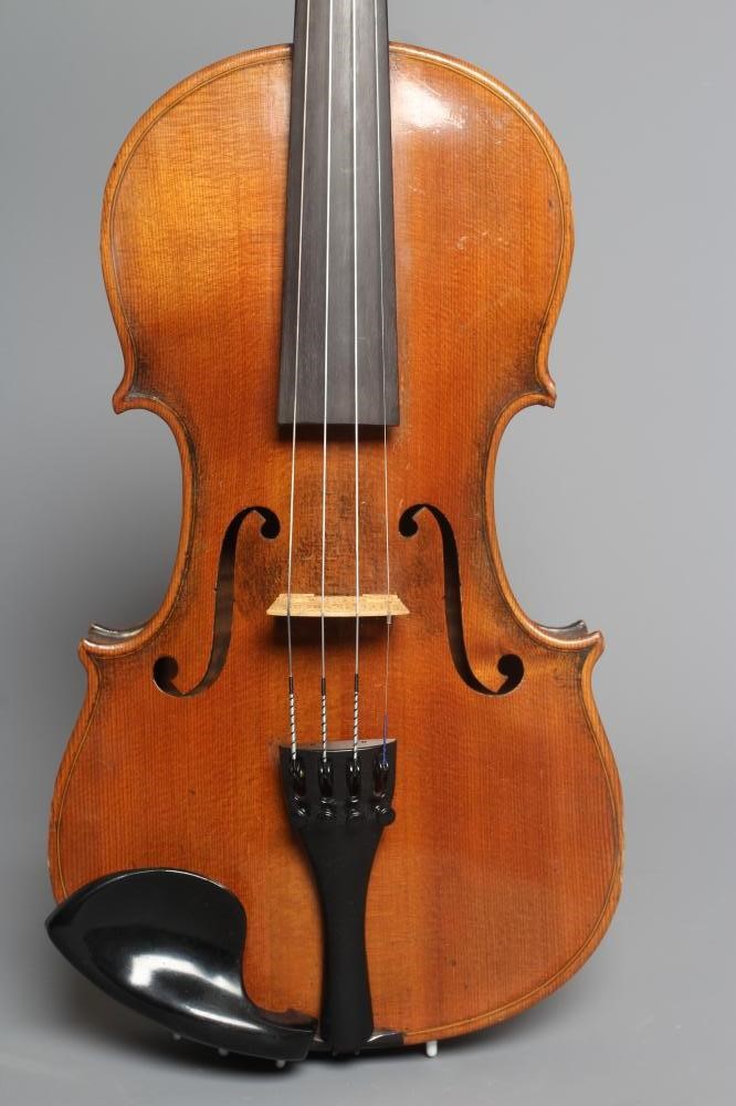 A VIOLIN with 14" two piece back Image