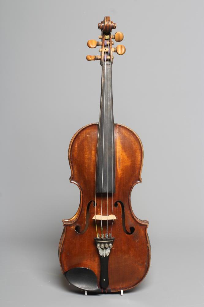A VIOLIN with 14" one piece back Image