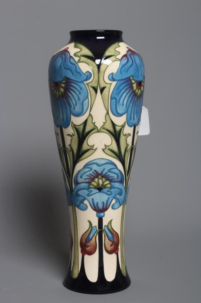 A MOORCROFT POTTERY MECONOPSIS TALL VASE, 2012, designed by Rachel Bishop, of inverted baluster Image