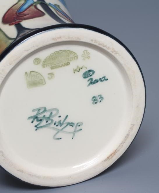 A MOORCROFT POTTERY MECONOPSIS TALL VASE, 2012, designed by Rachel Bishop, of inverted baluster Image