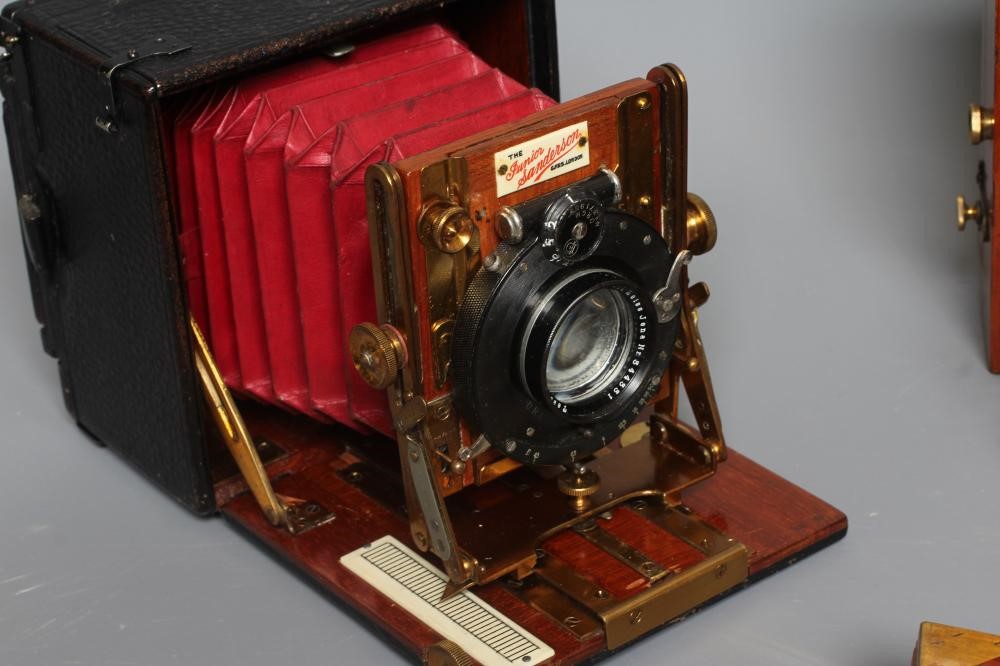 THREE MAHOGANY CASED PLATE CAMERAS Image