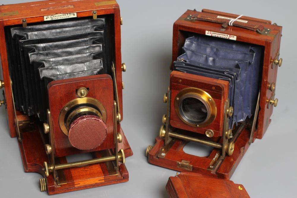 THREE MAHOGANY CASED PLATE CAMERAS Image