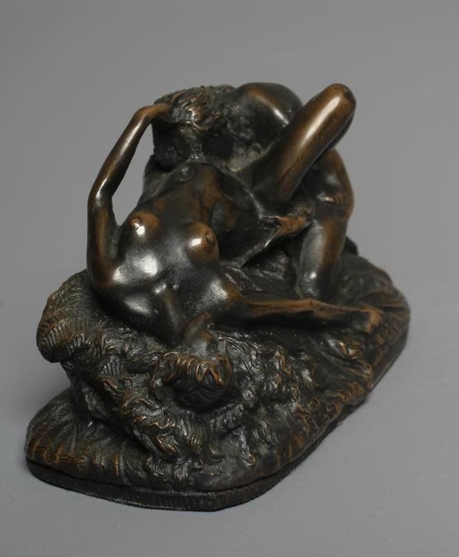 AFTER JOSPEH LAMBEAUX (1852-1908) 'Two Female Lovers', bronze female figure group, signed Image