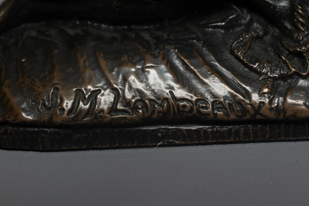 AFTER JOSPEH LAMBEAUX (1852-1908) 'Two Female Lovers', bronze female figure group, signed Image