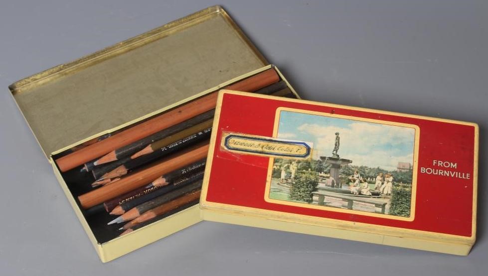 ERNEST F HILL RBSA (act.1897-1940) A collection of watercolour and artist materials used by Ernest Image