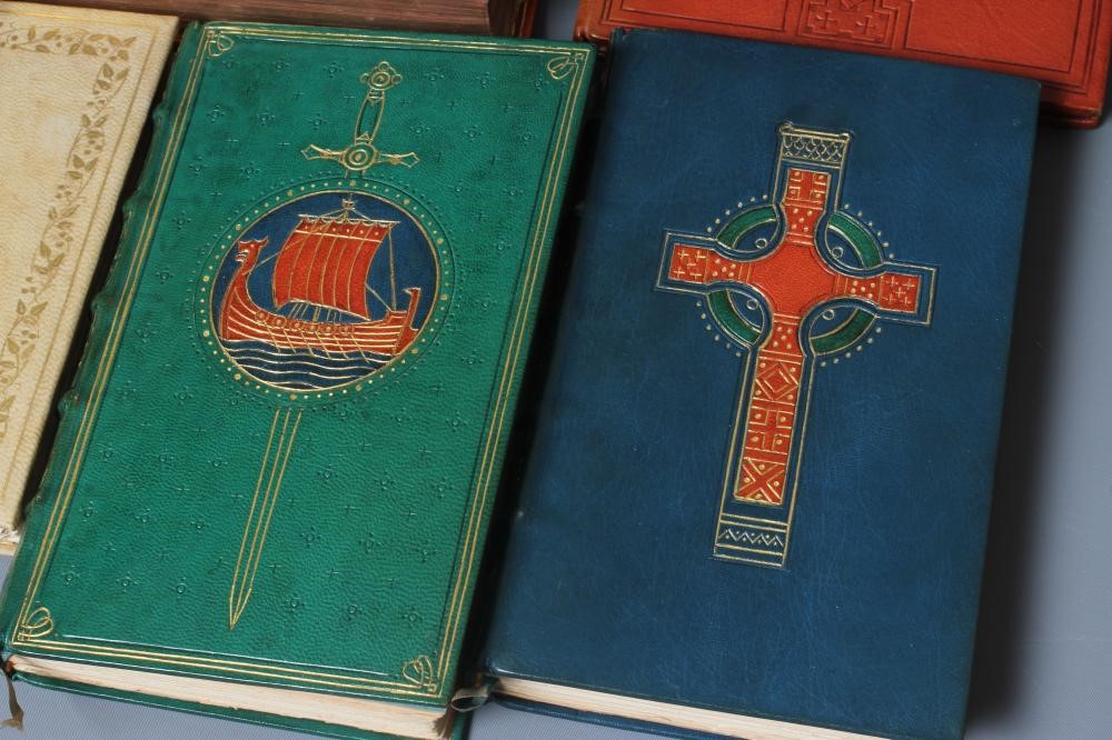 CATHERINE HILL (exh.1930's) Eight books bound by Catherine Hill including Spiritual Tales and Image