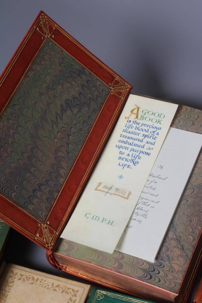 CATHERINE HILL (exh.1930's) Eight books bound by Catherine Hill including Spiritual Tales and Image